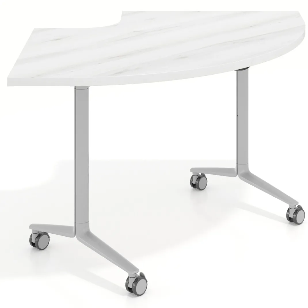 Mesa plegable pivot corner, estructura aluminio, canto 30cm