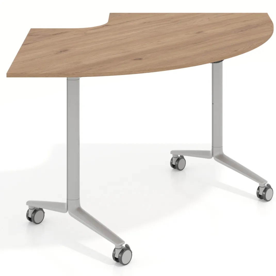 Mesa plegable pivot corner, estructura aluminio, canto 16cm