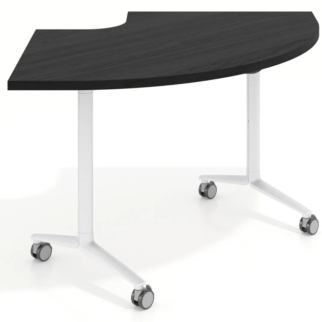 Mesa plegable pivot corner, estructura blanco, canto 30cm