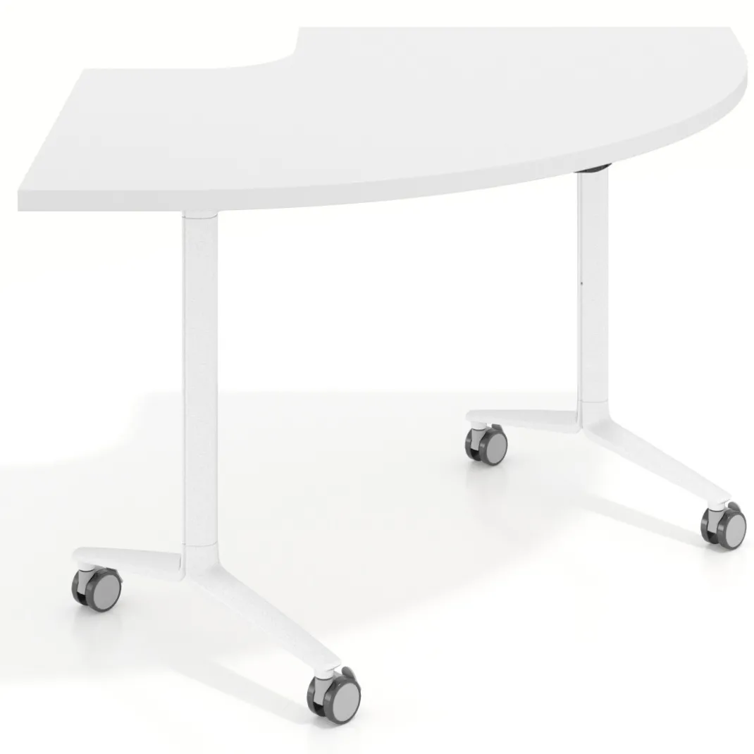 Mesa plegable pivot corner, estructura blanco, canto 30cm