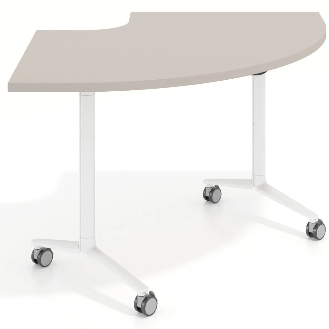 Mesa plegable pivot corner, estructura blanco, canto 30cm