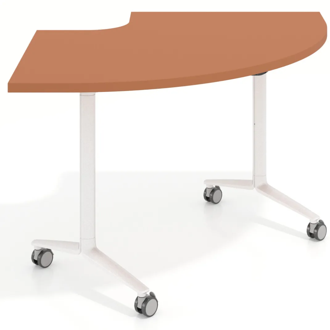 Mesa plegable pivot corner, estructura blanco, canto 30cm