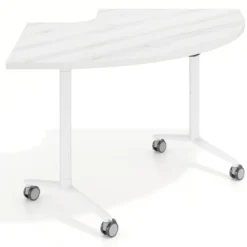 Mesa plegable pivot corner, estructura blanco, canto 30cm