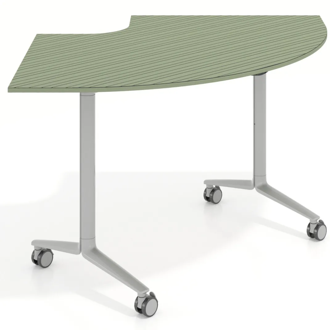Mesa plegable pivot corner, estructura aluminio, canto 16cm