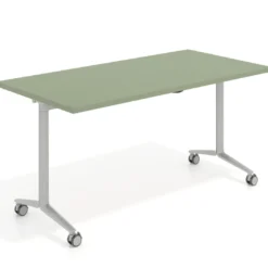 Mesa plegable pivot rectangular, estructura aluminio, canto 30cm
