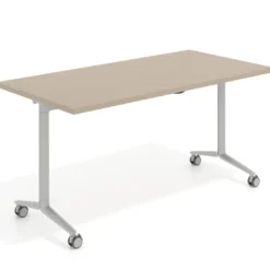 Mesa plegable pivot rectangular, estructura aluminio, canto 30cm