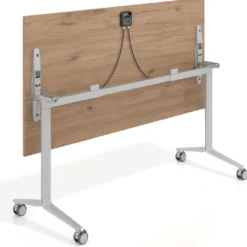 Mesa plegable pivot rectangular, estructura aluminio, canto 16cm