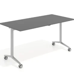 Mesa plegable pivot rectangular, estructura aluminio, canto 16cm