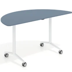 Mesa plegable pivot semicírculo estructura blanco, canto 16cm