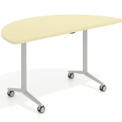 Mesa plegable pivot semicírculo estructura aluminio, canto 30cm
