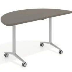Mesa plegable pivot semicírculo estructura aluminio, canto 30cm