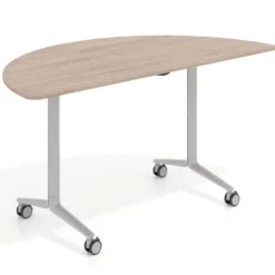Mesa plegable pivot semicírculo estructura aluminio, canto 16cm