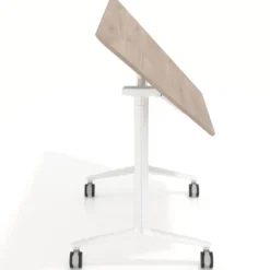 Mesa plegable pivot trapezoidal, estructura blanco, canto 16cm