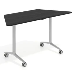 Mesa plegable pivot trapezoidal, estructura aluminio, canto 16cm
