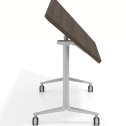 Mesa plegable pivot trapezoidal, estructura aluminio, canto 30cm