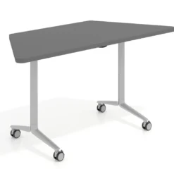Mesa plegable pivot trapezoidal, estructura aluminio, canto 30cm