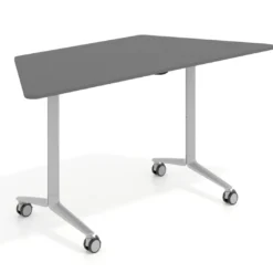 Mesa plegable pivot trapezoidal, estructura aluminio, canto 16cm