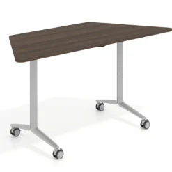 Mesa plegable pivot trapezoidal, estructura aluminio, canto 16cm