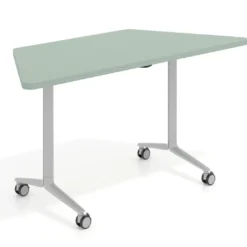 Mesa plegable pivot trapezoidal, estructura aluminio, canto 30cm