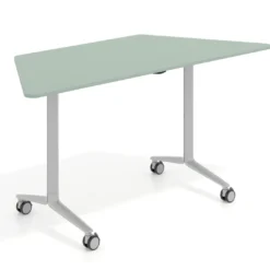 Mesa plegable pivot trapezoidal, estructura aluminio, canto 16cm