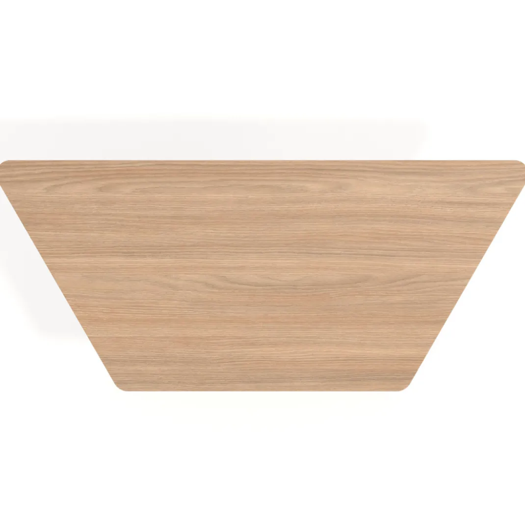 Mesa plegable pivot trapezoidal, estructura blanco, canto 30cm