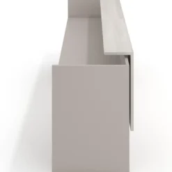 Mostrador doble con doble encimera larga, estructura gris coco