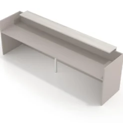 Mostrador doble con doble encimera larga, estructura gris coco