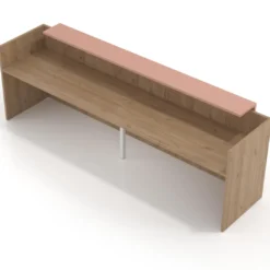 Mostrador doble con doble encimera larga, estructura Naturale