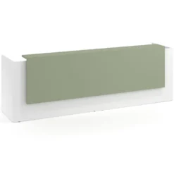 Mostrador doble con doble encimera larga, estructura blanco mate