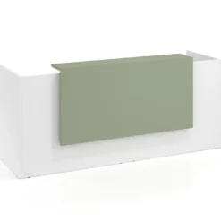 Mostrador doble con encimera larga, estructura blanco mate