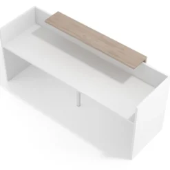 Mostrador doble con encimera larga, estructura blanco mate