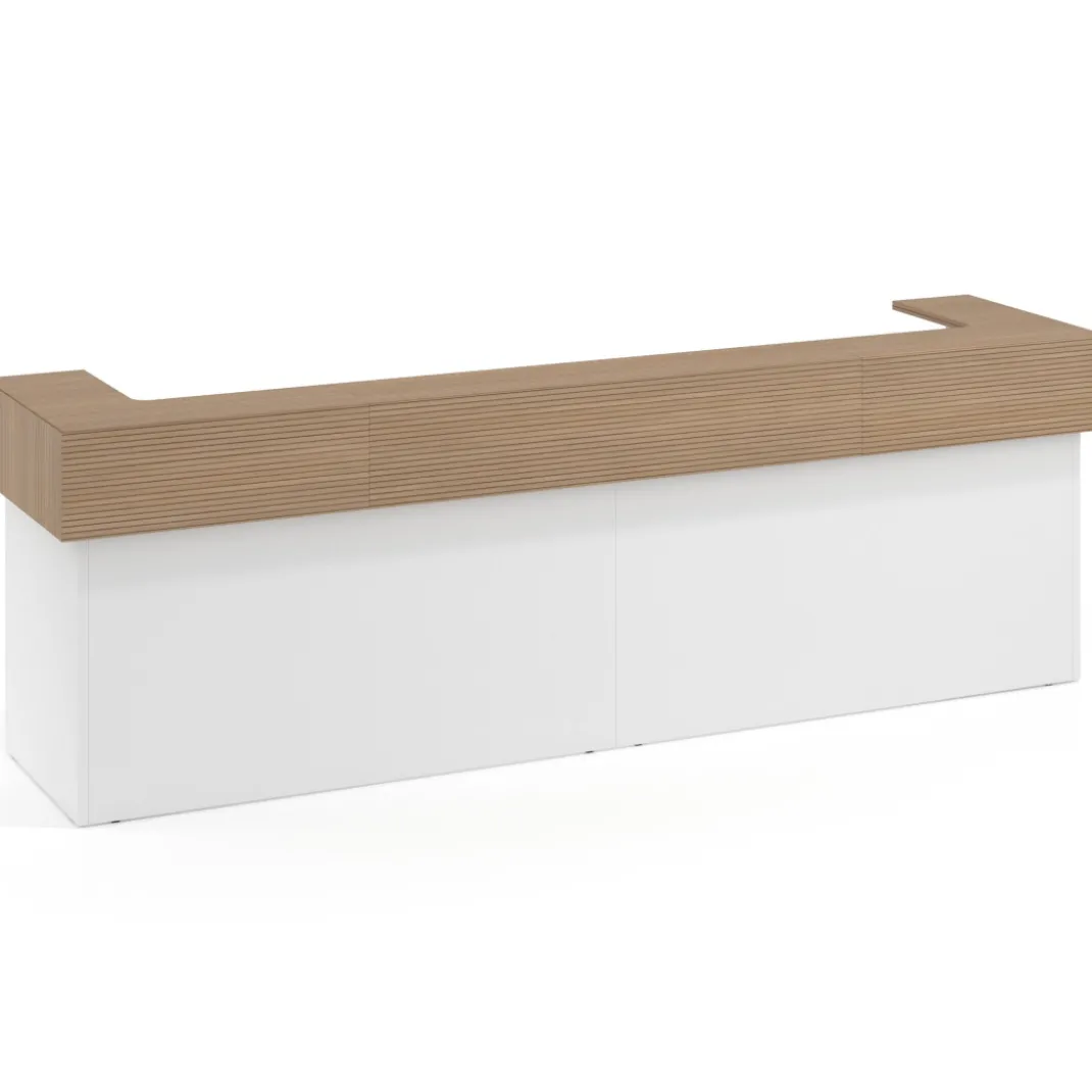 Mostrador doble encimera corta corrida estructura blanco mate