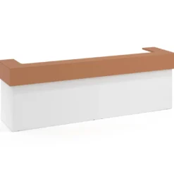 Mostrador doble encimera corta corrida estructura blanco mate
