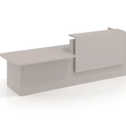 Mostrador inicial con módulo de atención, estructura monocolor