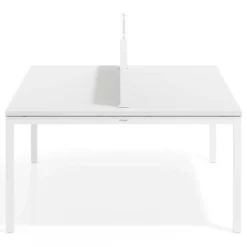 Separador de aluminio Wall para mesa doble coworking en melamina
