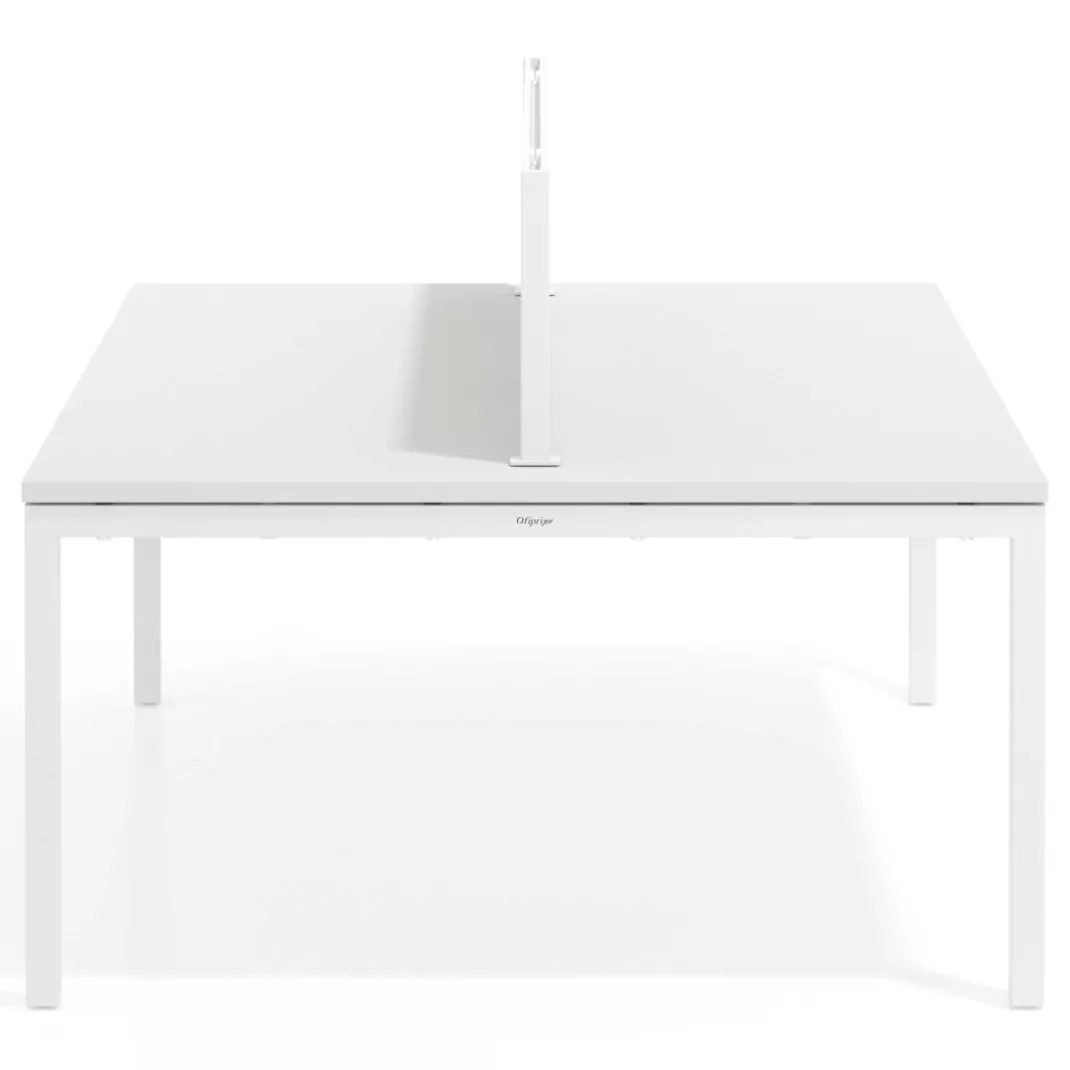 Separador de aluminio Wall para mesa doble coworking en melamina