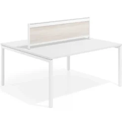 Separador de aluminio Wall para mesa doble coworking en melamina