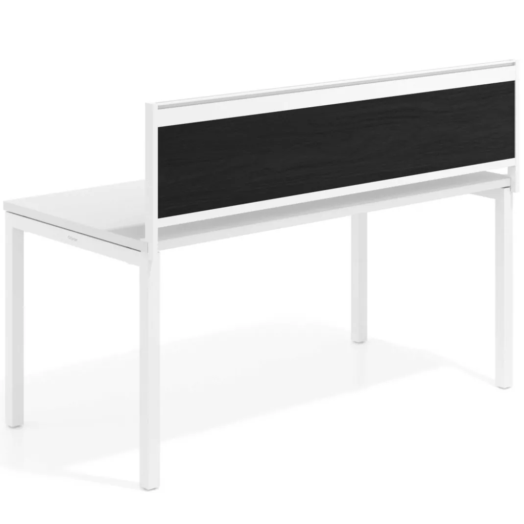 Separador de aluminio Wall para mesa individual en melamina, estructura blanca
