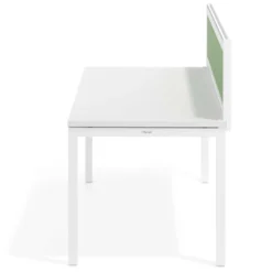 Separador de aluminio Wall para mesa individual en melamina, estructura blanca