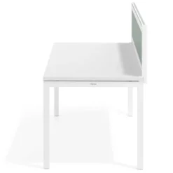 Separador de aluminio Wall para mesa individual en melamina, estructura blanca