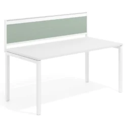 Separador de aluminio Wall para mesa individual en melamina, estructura blanca