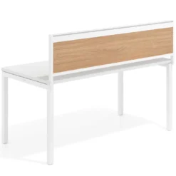 Separador de aluminio Wall para mesa individual en melamina, estructura blanca