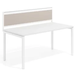 Separador de aluminio Wall para mesa individual en melamina, estructura blanca