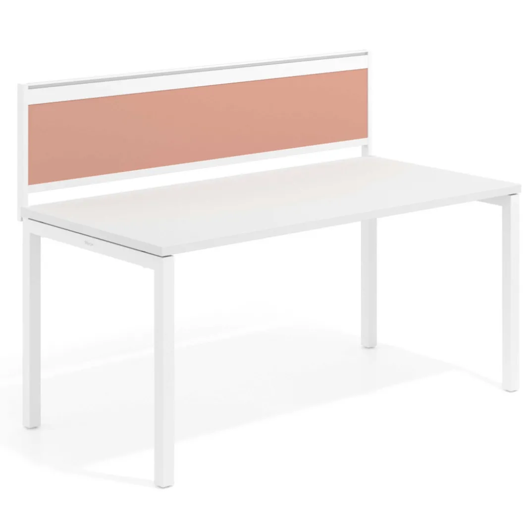 Separador de aluminio Wall para mesa individual en melamina, estructura blanca