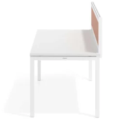 Separador de aluminio Wall para mesa individual en melamina, estructura blanca