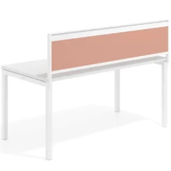 Separador de aluminio Wall para mesa individual en melamina, estructura blanca