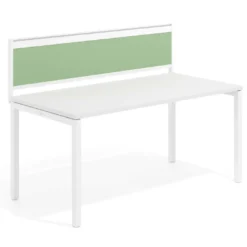 Separador de aluminio Wall para mesa individual en melamina, estructura blanca
