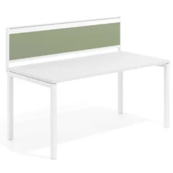 Separador de aluminio Wall para mesa individual en melamina, estructura blanca