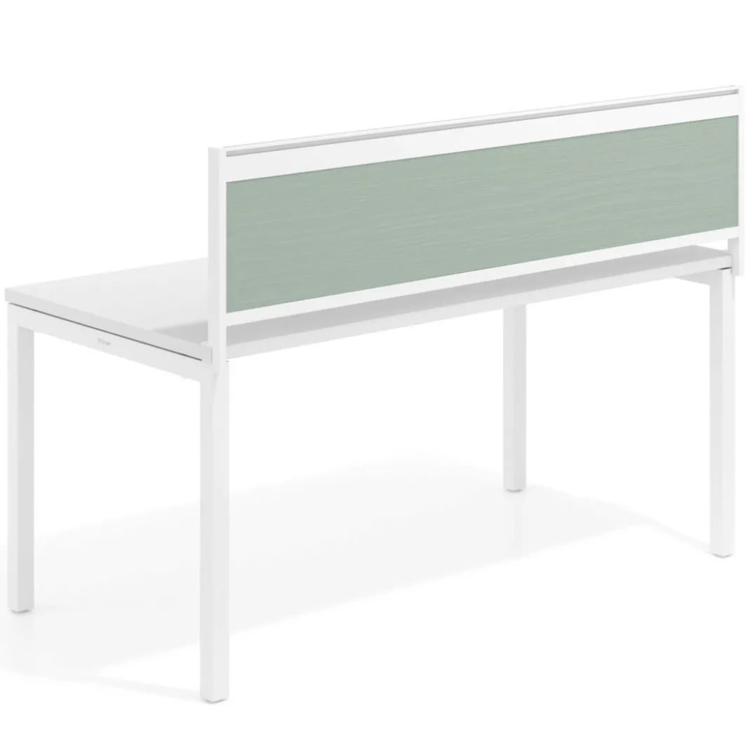 Separador de aluminio Wall para mesa individual en melamina, estructura blanca