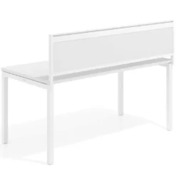 Separador de aluminio Wall para mesa individual en melamina, estructura blanca
